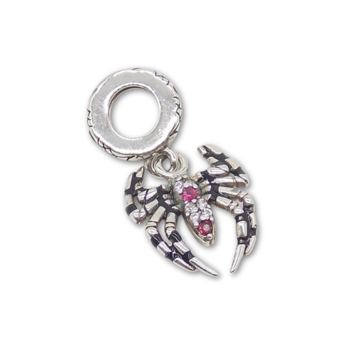 Sterling Silver Spider Charm With Gift Box - fits Bracelets or Necklaces