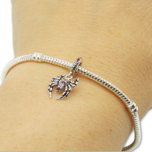 Sterling Silver Spider Charm With Gift Box - fits Bracelets or Necklaces