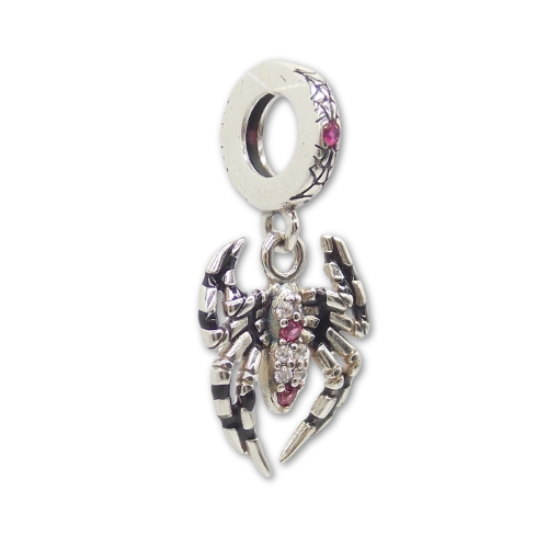 Sterling Silver Spider Charm With Gift Box - fits Bracelets or Necklaces