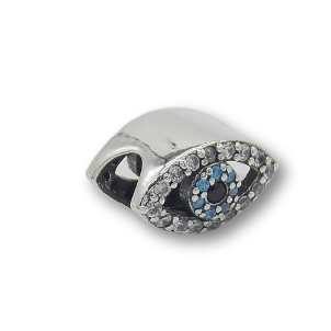 Sterling Silver Evil Eye Charm with Gift Box. For Charm Bracelets.
