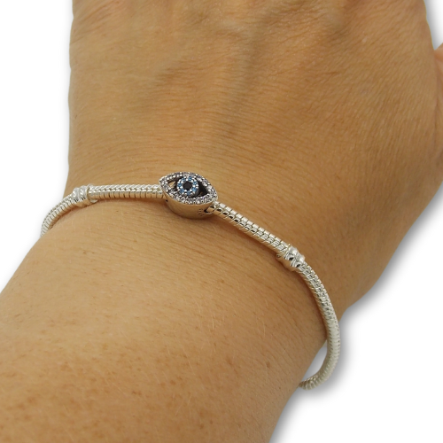 Sterling Silver Evil Eye Charm with Gift Box. For Charm Bracelets.