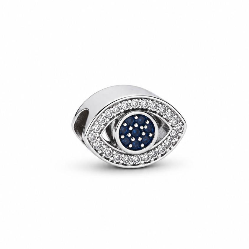 Sterling Silver Evil Eye Charm with Gift Box. For Charm Bracelets.