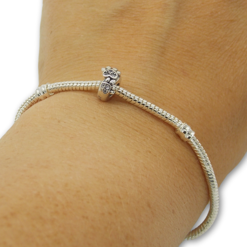 Sterling Silver Paw Print Dog/Cat Charm with Gift Box. For Charm Bracelets
