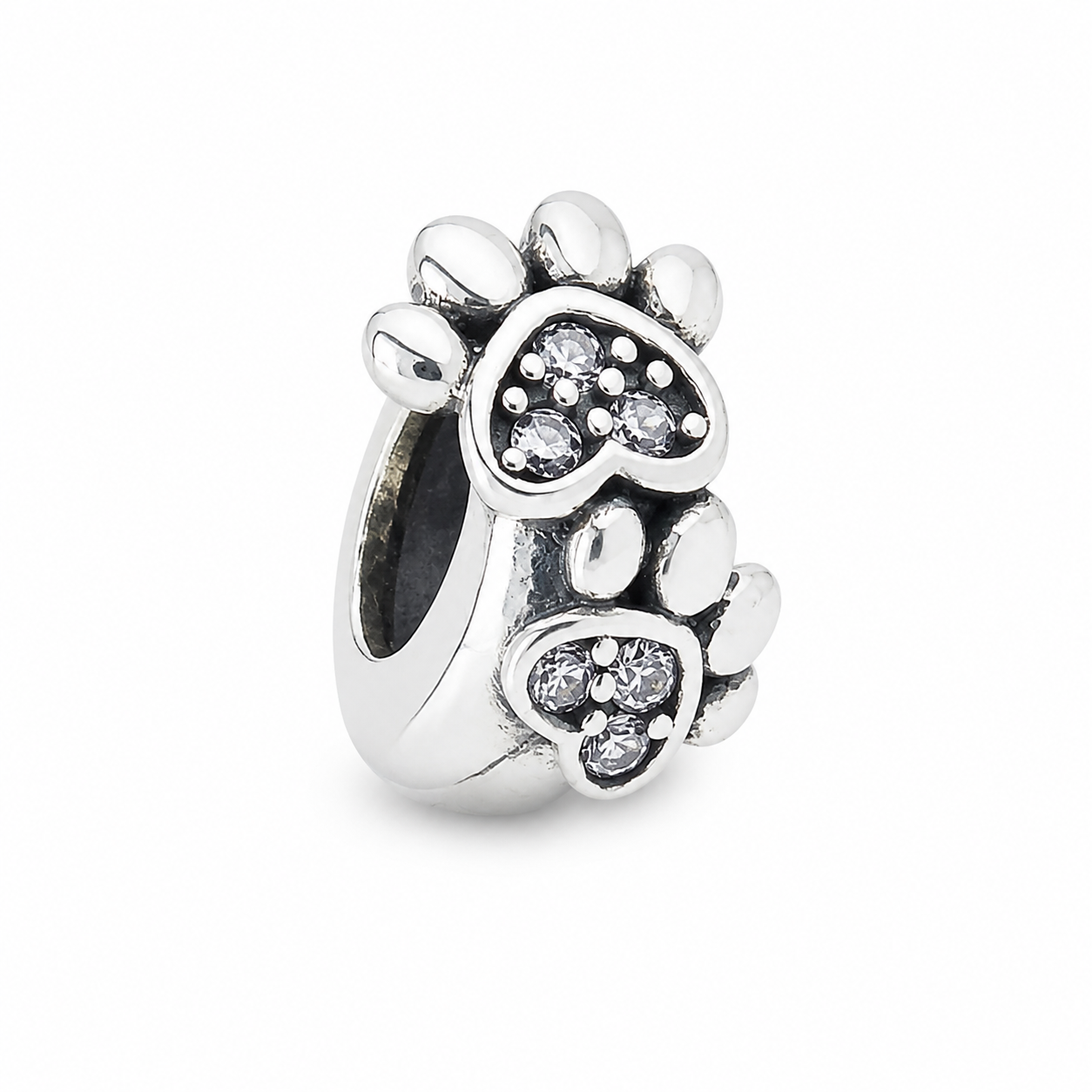 Sterling Silver Paw Print Dog/Cat Charm with Gift Box. For Charm Bracelets