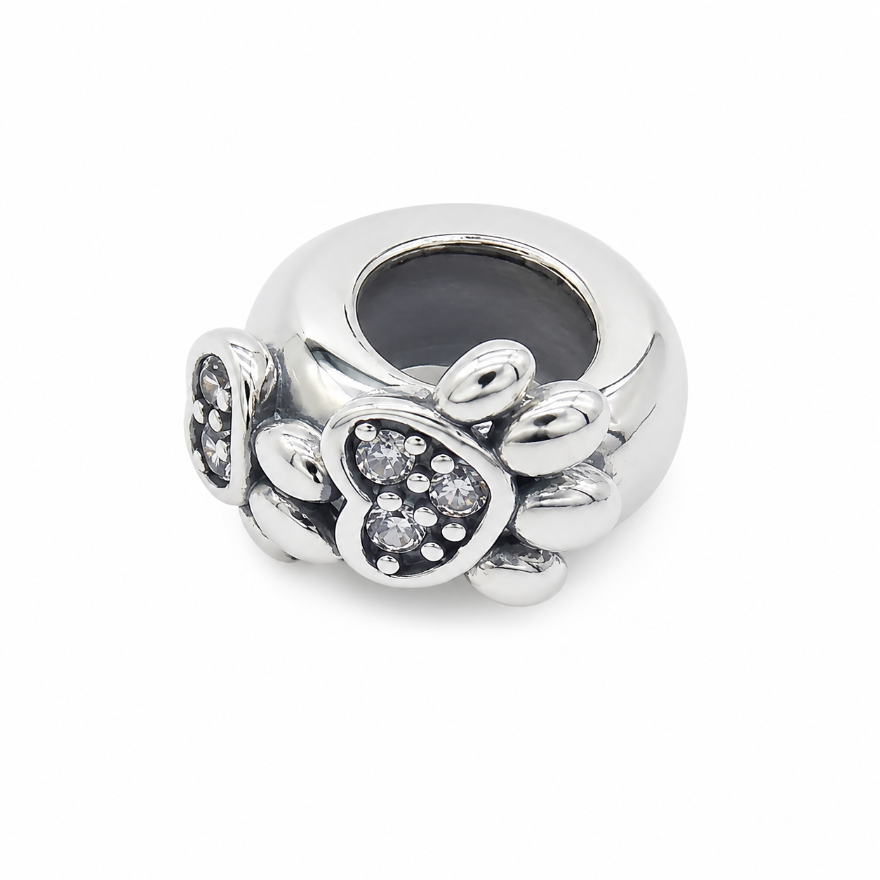 Sterling Silver Paw Print Dog/Cat Charm with Gift Box. For Charm Bracelets