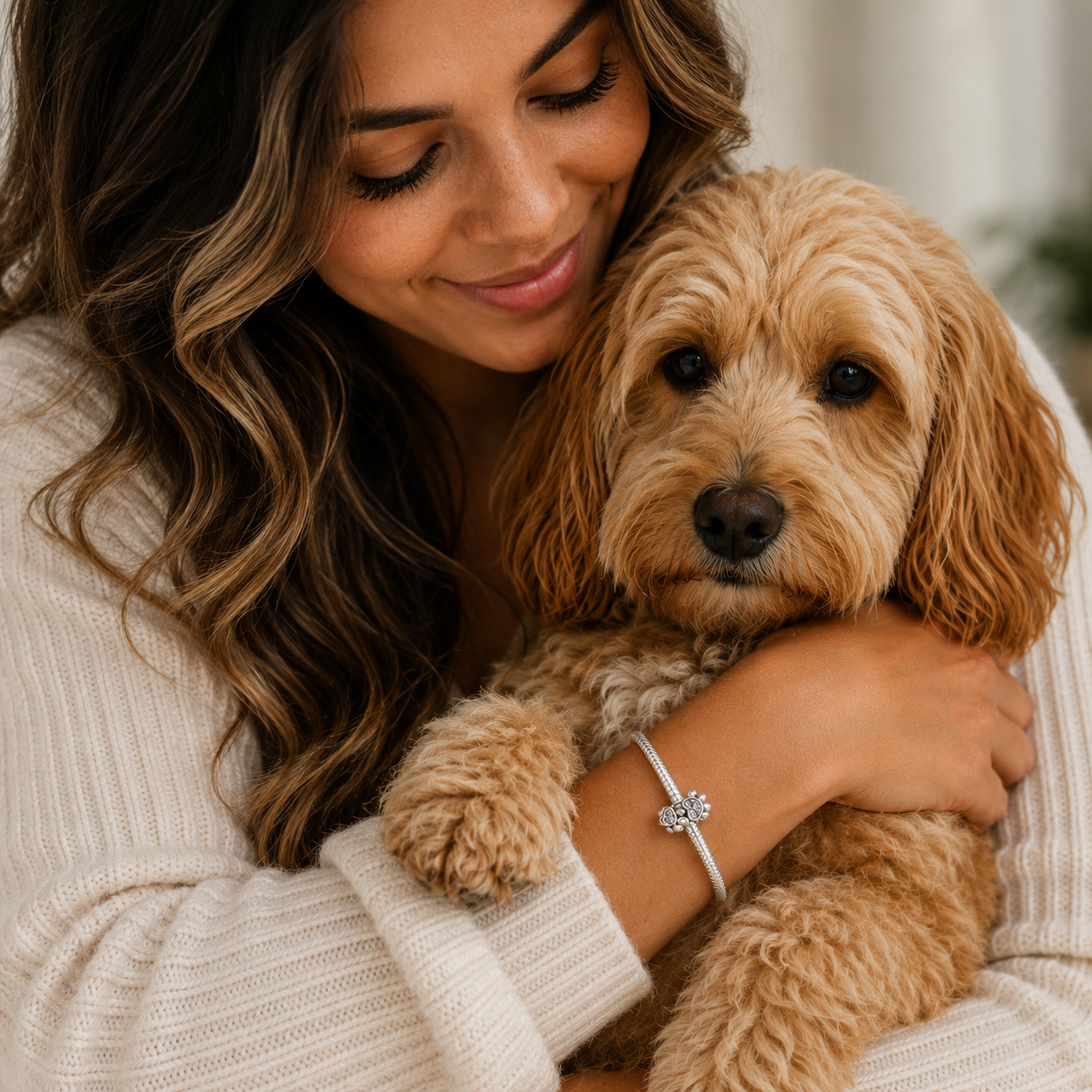 Sterling Silver Paw Print Dog/Cat Charm with Gift Box. For Charm Bracelets