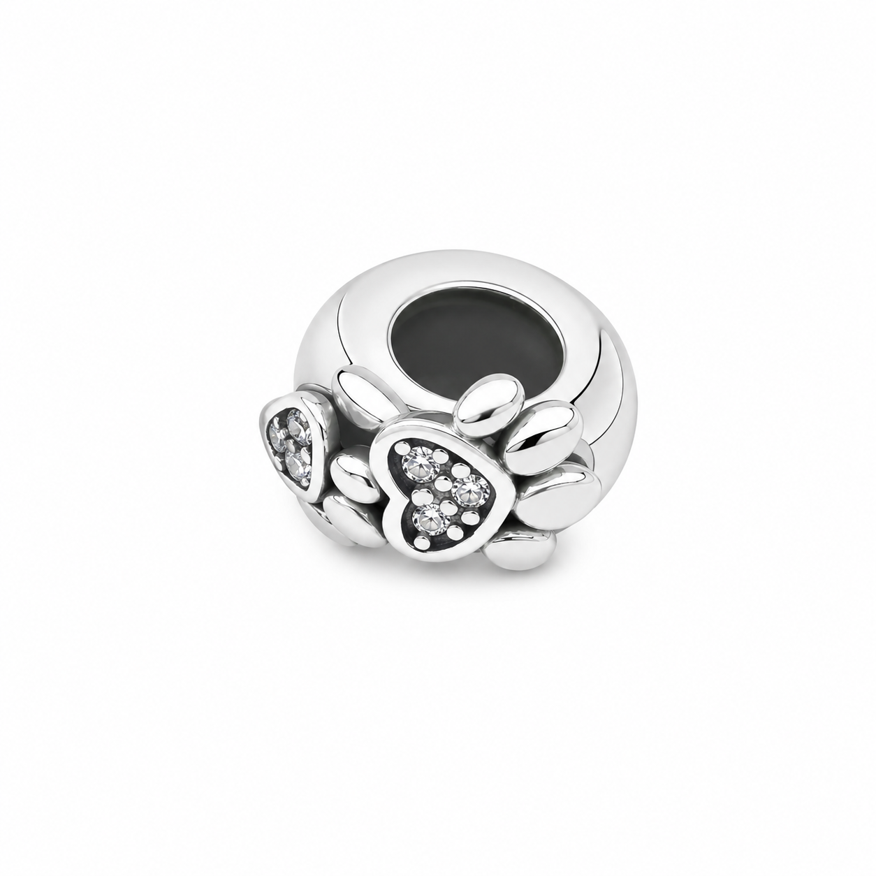 Sterling Silver Paw Print Dog/Cat Charm with Gift Box. For Charm Bracelets