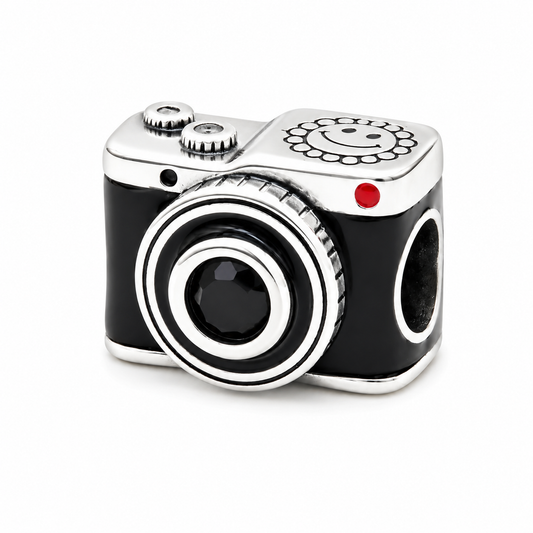 Sterling Silver Photographer Camera Charm with Gift Box. For Charm Bracelets or Necklaces