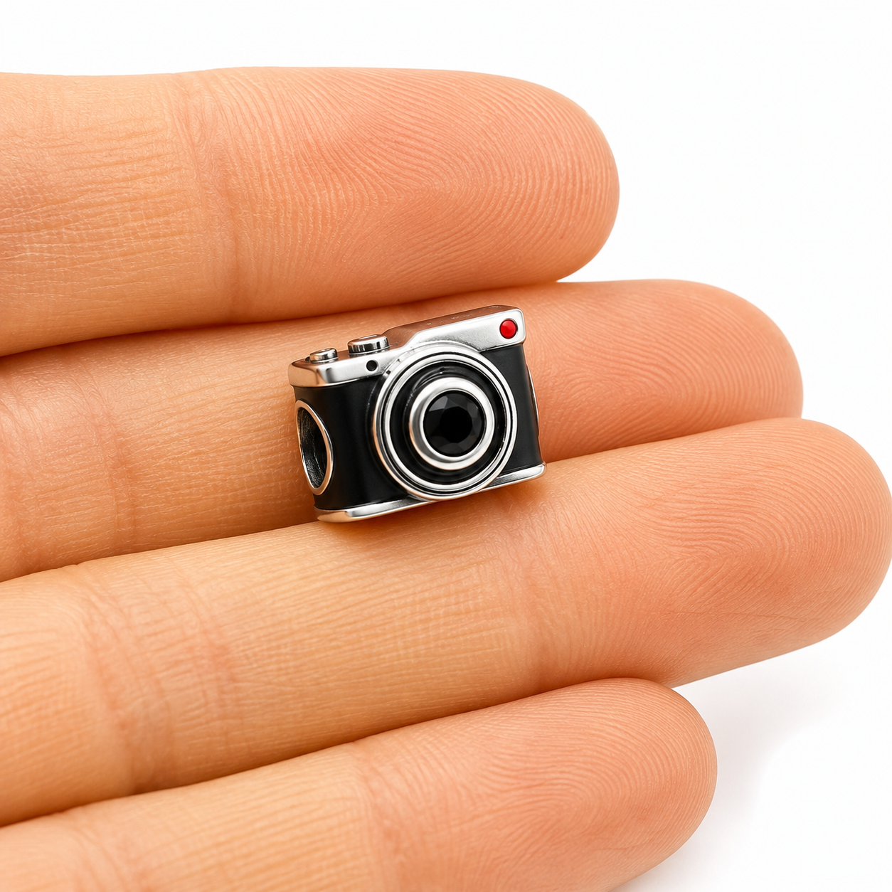 Sterling Silver Photographer Camera Charm with Gift Box. For Charm Bracelets or Necklaces