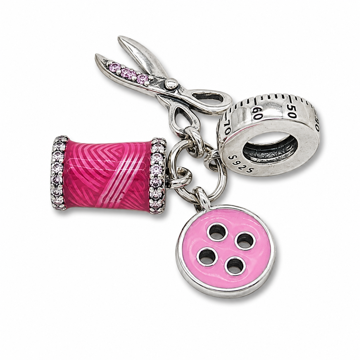 Sterling Silver Sewing Charm with Gift Box. For Bracelets or Necklaces