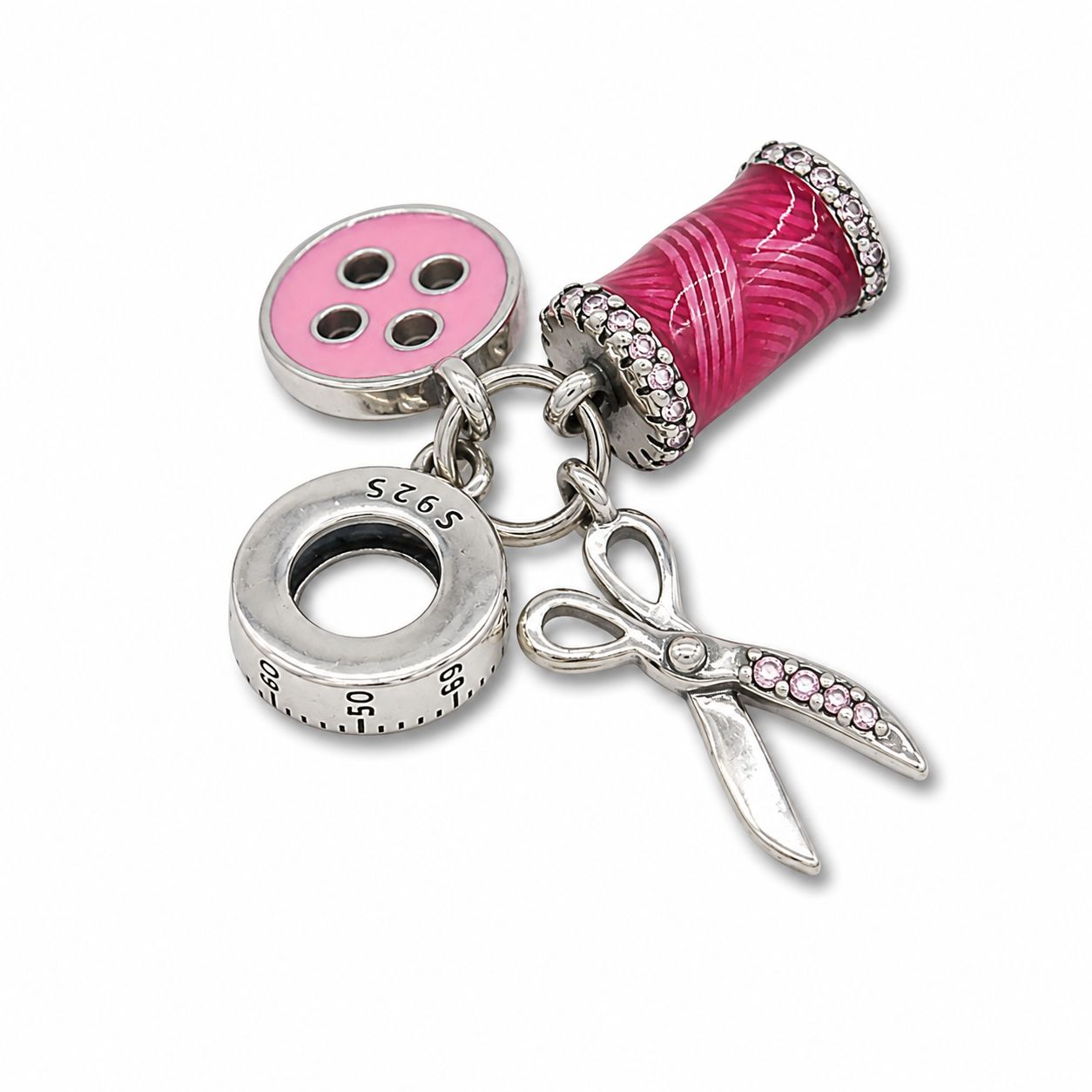 Sterling Silver Sewing Charm with Gift Box. For Bracelets or Necklaces