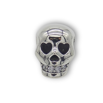 Sterling Silver Skull Charm with Gift Box. For Charm Bracelets.