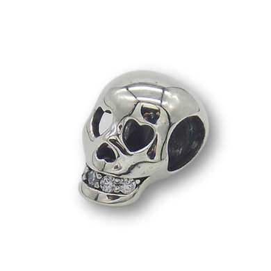 Sterling Silver Skull Charm with Gift Box. For Charm Bracelets.