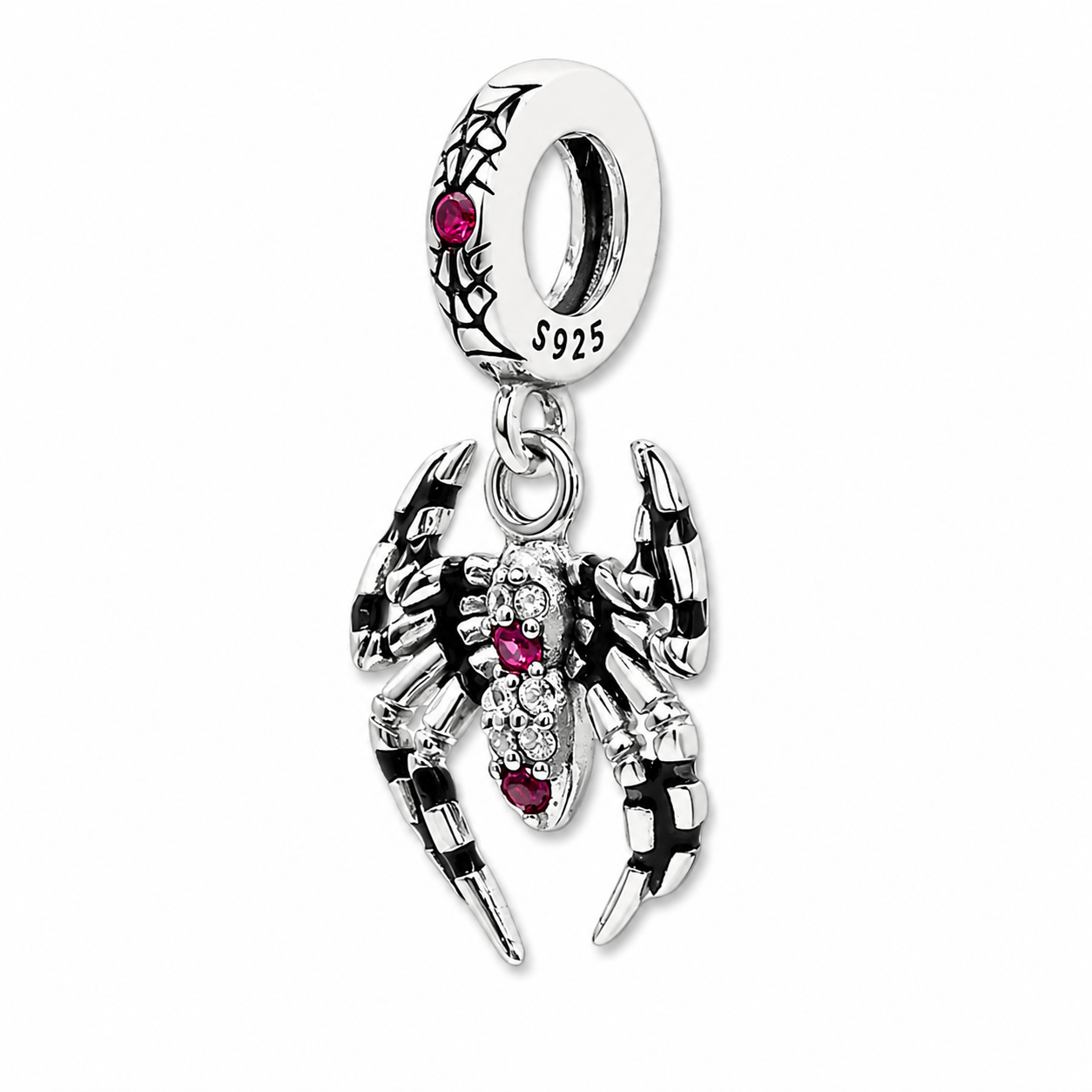 Sterling Silver Spider Charm With Gift Box - fits Bracelets or Necklaces