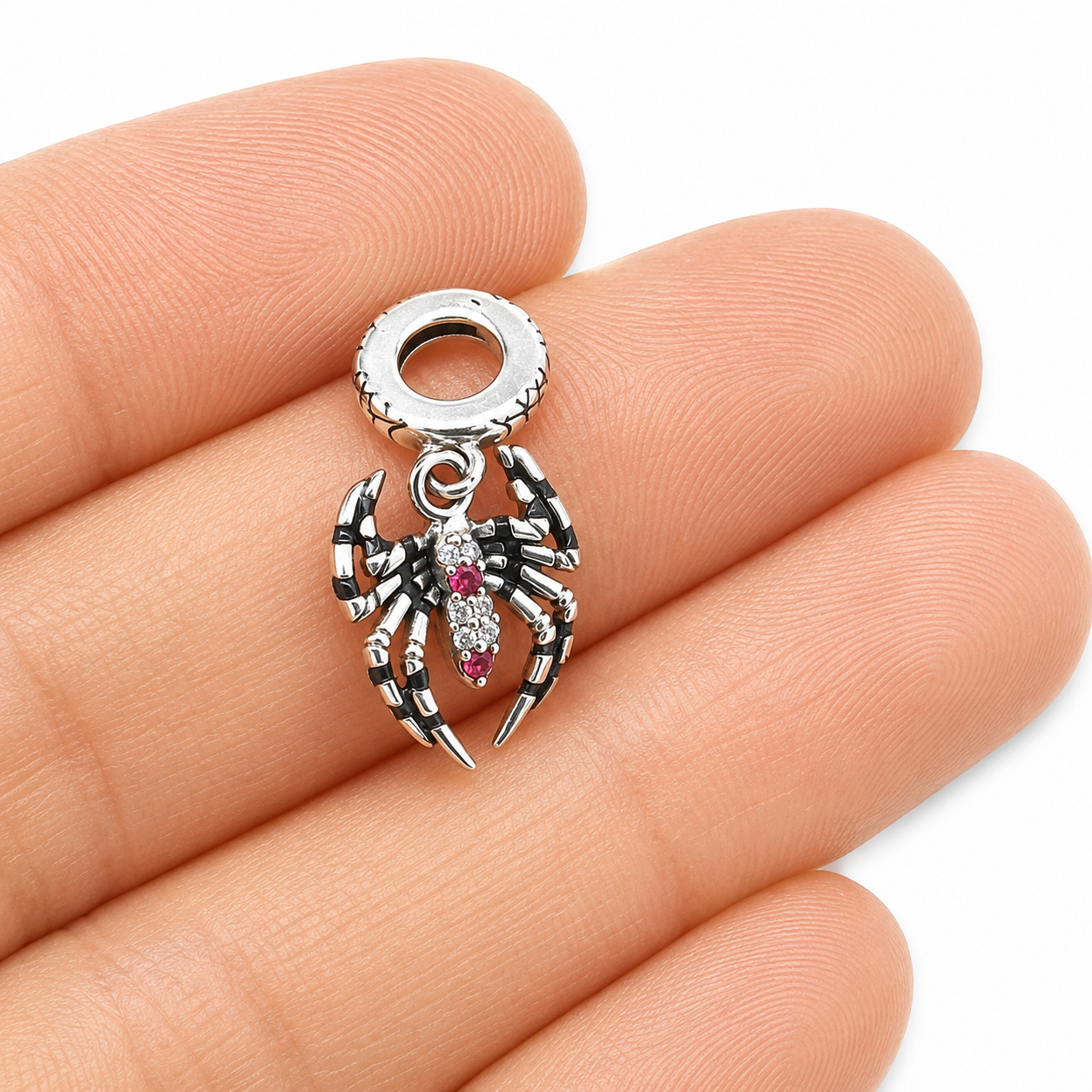 Sterling Silver Spider Charm With Gift Box - fits Bracelets or Necklaces