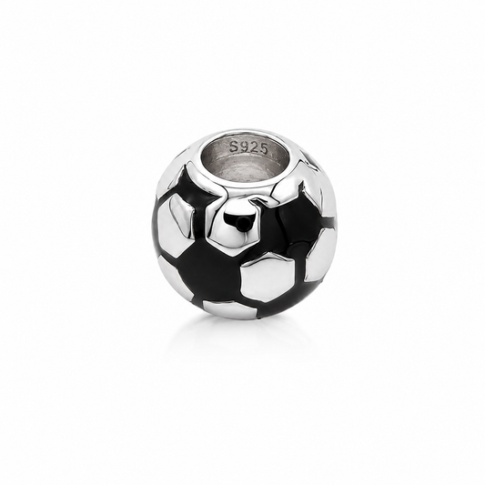 Sterling Silver Football Charm with Gift Box - For Bracelets or Necklaces