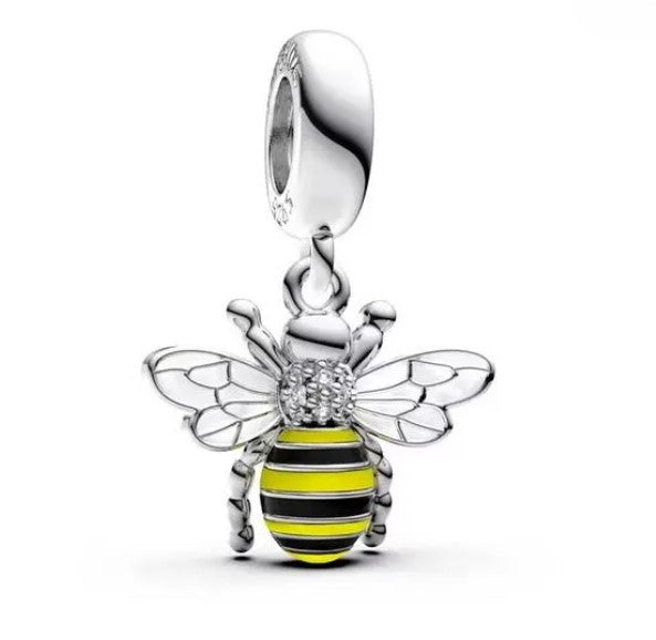 Sterling Silver Bumblebee Charm with Gift Box. For Charm Bracelets or Necklaces