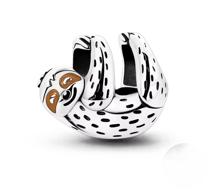 Sterling Silver Hanging Sloth Charm With Gift Box - fits Charm Bracelets