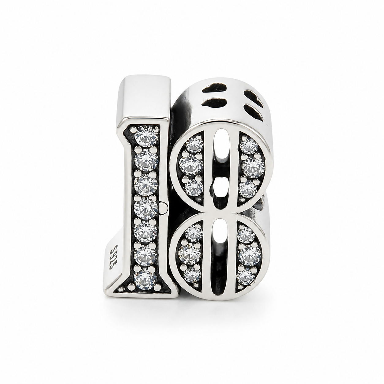 Sterling Silver 18th Birthday Bead Charm with Gift Box - Fits Charm Bracelets
