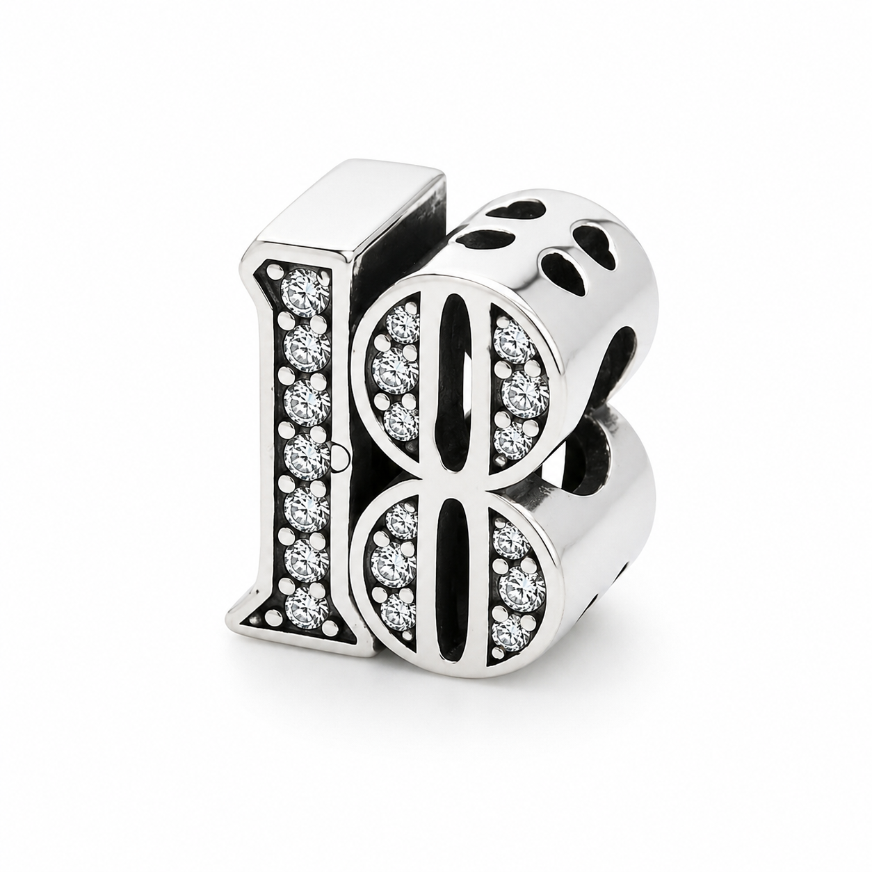 Sterling Silver 18th Birthday Bead Charm with Gift Box - Fits Charm Bracelets