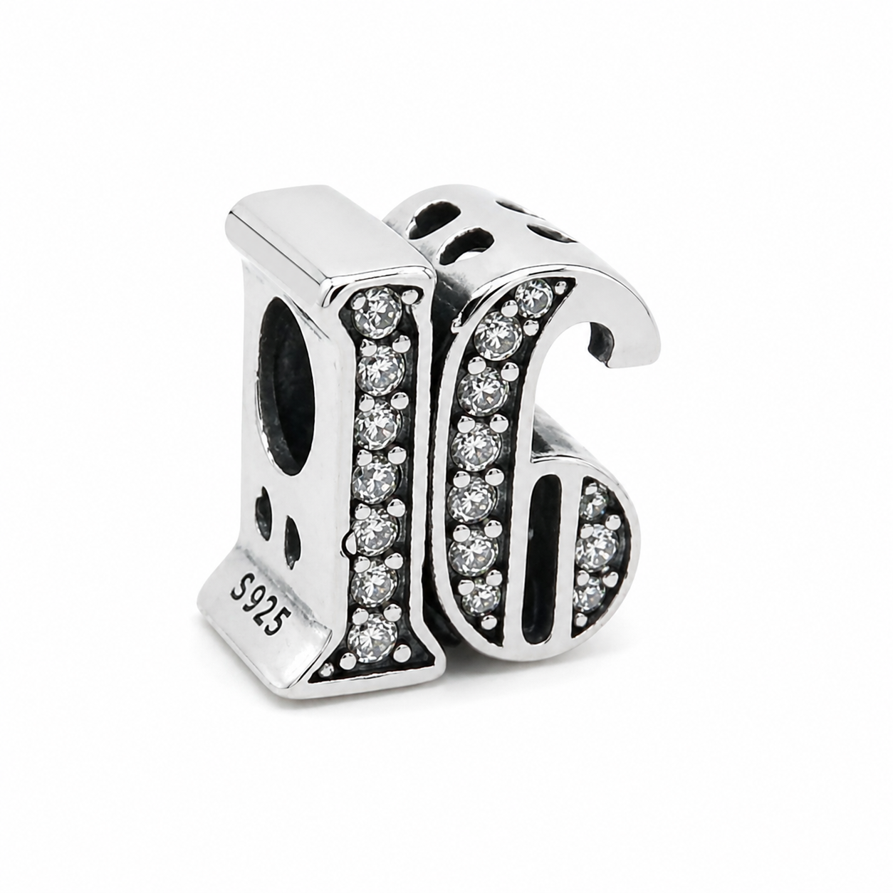 Sterling Silver 16th Birthday Bead Charm - with Gift Box - Fits Charm Bracelets