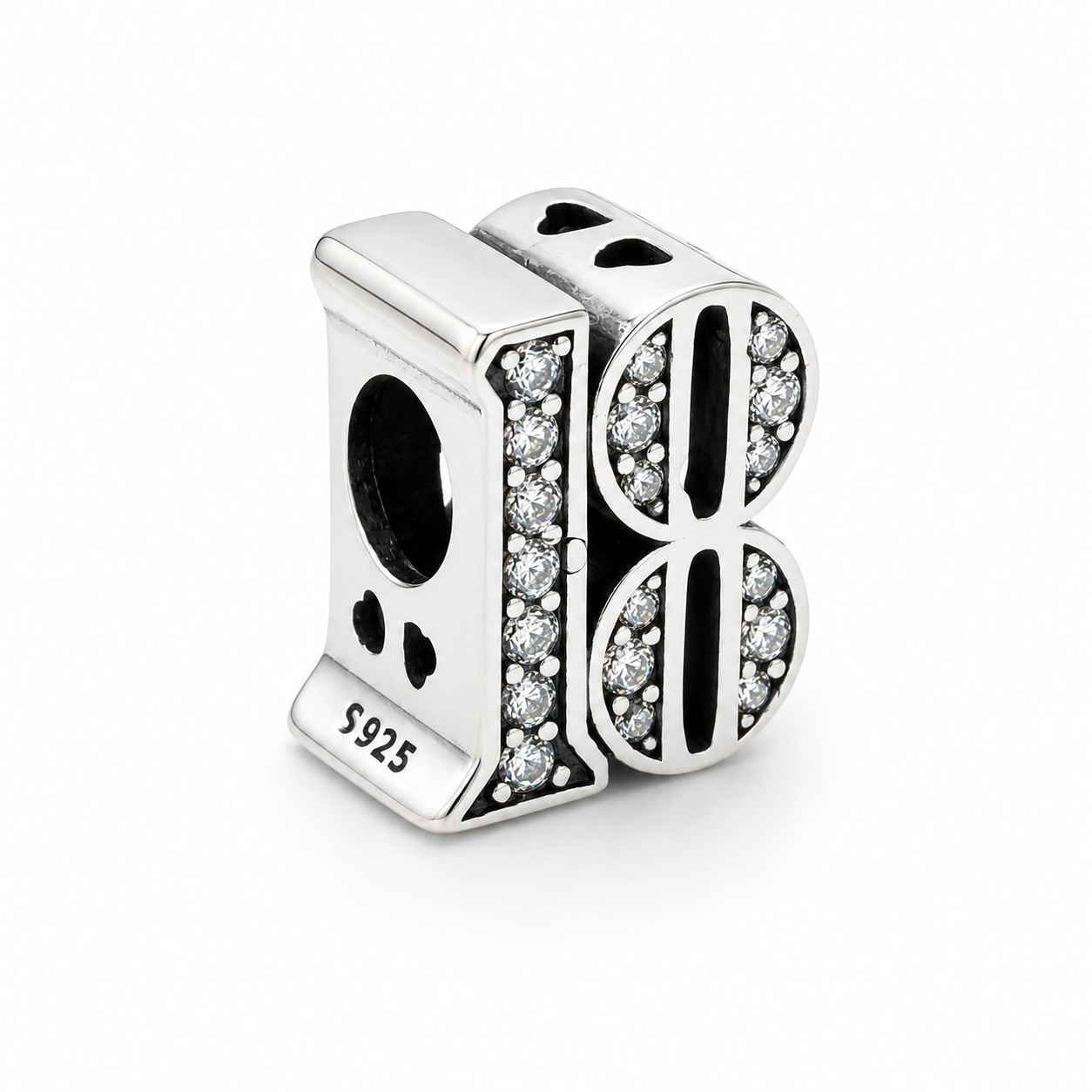 Sterling Silver 18th Birthday Bead Charm with Gift Box - Fits Charm Bracelets