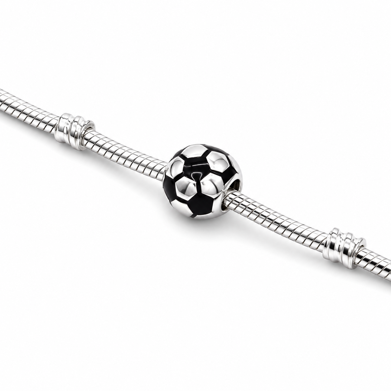 Sterling Silver Football Charm with Gift Box - For Bracelets or Necklaces