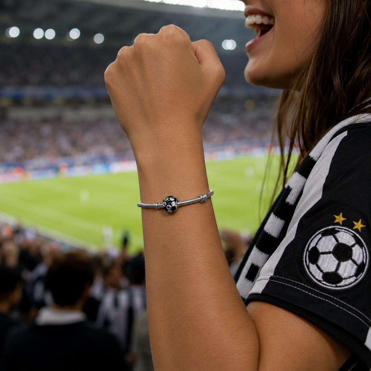 Sterling Silver Football Charm with Gift Box - For Bracelets or Necklaces