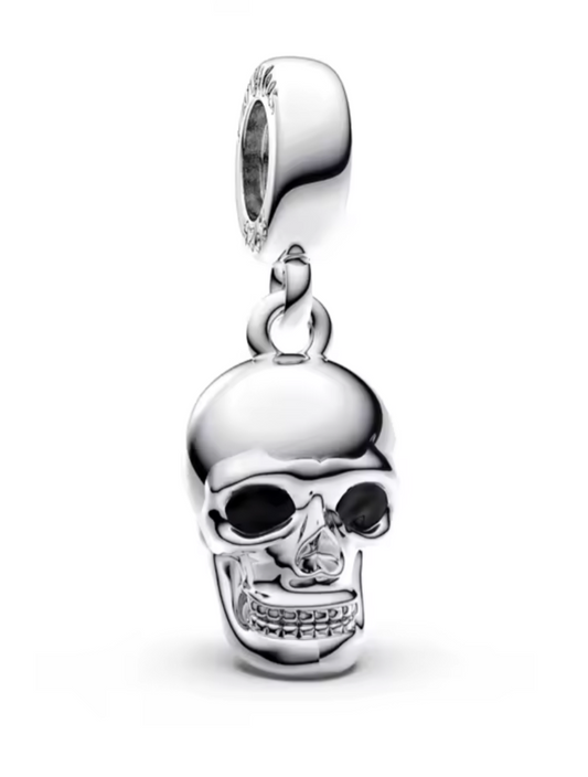 Sterling Silver Skull Dangle Charm - With Gift Box - For Charm Bracelets and Necklaces