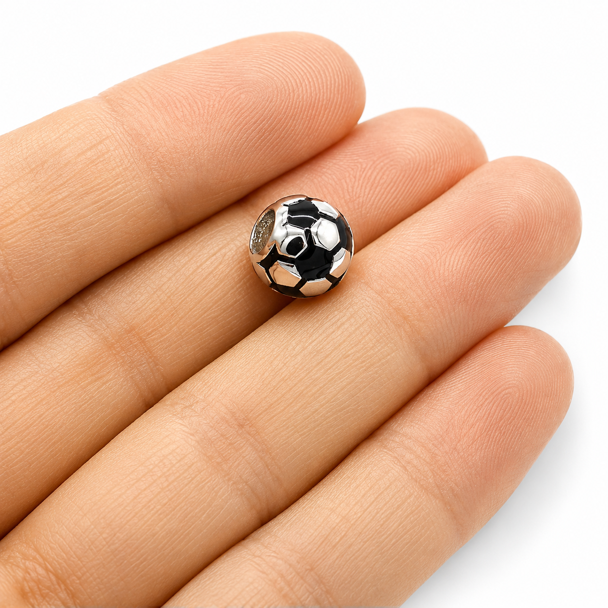 Sterling Silver Football Charm with Gift Box - For Bracelets or Necklaces